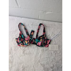 For Love‎ & Lemons Floral Swim Bikini Top Bra Sz M Medium NWT